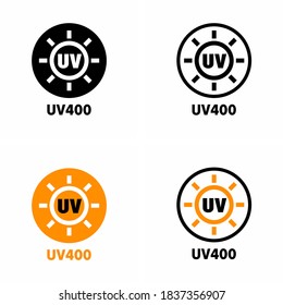 "UV 400" block and protection information sign