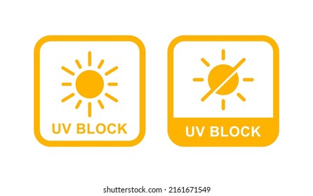 UV block logo badge vector. Suitable for product label