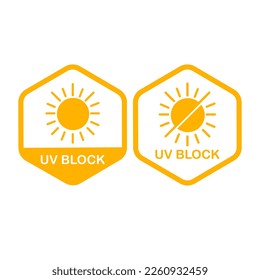 UV block logo badge vector. Suitable for product label