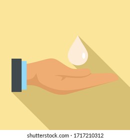 Uv cream drop icon. Flat illustration of uv cream drop vector icon for web design