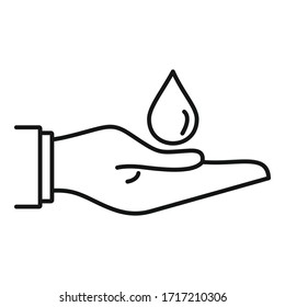 Uv cream drop icon. Outline uv cream drop vector icon for web design isolated on white background