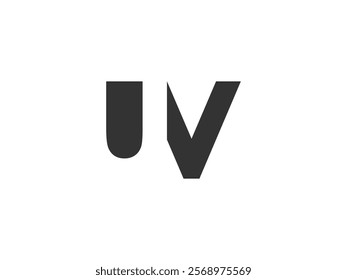 UV creative geometric initial based modern and minimal logo. Letter u v trendy fonts. Universal professional elegant techno vector design.