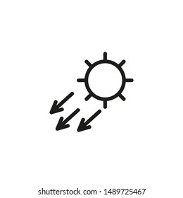 UV danger line icon. Solar energy, radiation, UV rays. Skincare concept. Vector illustration can be used for topics like energy, environment, healthcare