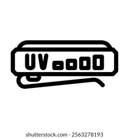 uv detector wearable line icon vector. uv detector wearable sign. isolated contour symbol black illustration