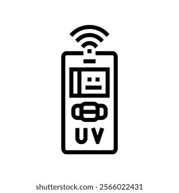 uv detector wearable line icon vector. uv detector wearable sign. isolated contour symbol black illustration