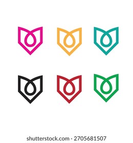 Logotipo de design de ilusão de flor de elemento UV