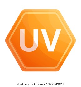 Uv emblem icon. Cartoon of uv emblem vector icon for web design isolated on white background