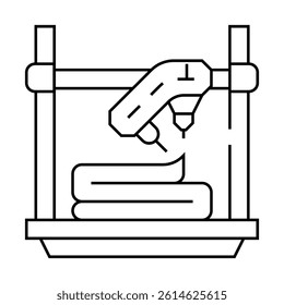 uv flash fused printer line icon vector. uv flash fused printer sign. isolated contour symbol black illustration