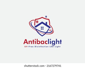 UV- Free Antibiotic Light Logo Design, shield protection medical logo