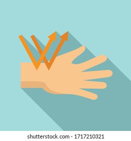 Uv hand protection icon. Flat illustration of uv hand protection vector icon for web design