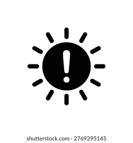UV high warning sun icon black minimal flat design