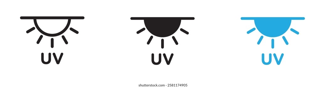 UV icon black white vector outline