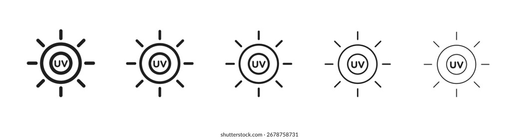 Diseño de icono UV, logotipo, App, interfaz de usuario. Ilustración vectorial, EPS