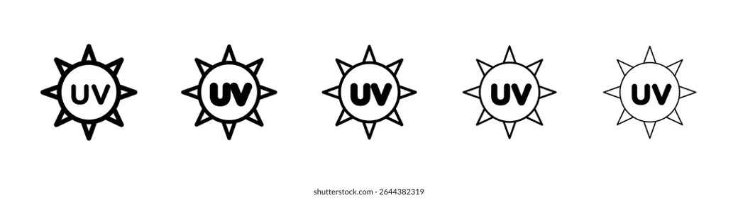 UV icon graphic set. trendy stroke line style