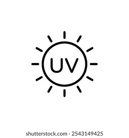 UV icon set. outlined and solid filled versions.