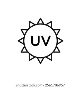 UV icon Simple thin line flat symbol