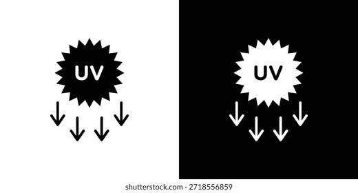 Ilustração de vetor de ícone UV - ícones de vetor de estilo preto de alta qualidade