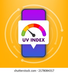 UV index level sun. numbers solar protection. Vector illustration.