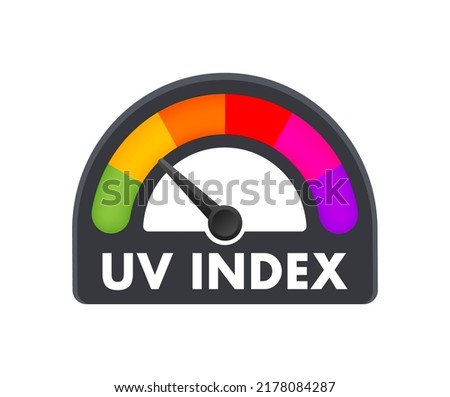 UV index level sun. numbers solar protection. Vector illustration.