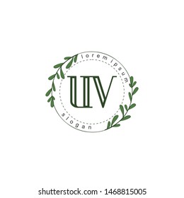 UV Initial beauty floral logo template