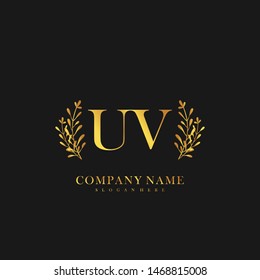 UV Initial beauty floral logo template