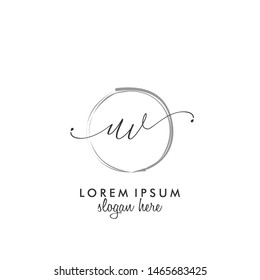 UV Initial beauty monogram logo vector