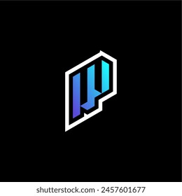 UV initial gradient blue gaming concept ideas for esport team, twitch and streamer