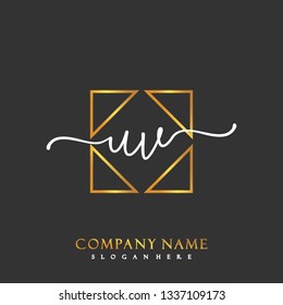 UV Initial Handwriting logo template vector