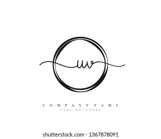 UV initial handwriting logo template vector