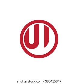 UV initial letters circle business logo red