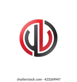 UV initial letters looping linked circle logo red black