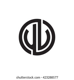 UV initial letters looping linked circle monogram logo