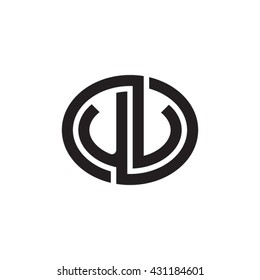 UV initial letters looping linked ellipse monogram logo