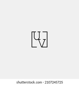 UV initial logo in line concept in high quality professional design that will be best for companies