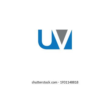 UV initial modern creative logo design vector icon template