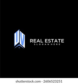 UV initial monogram building and roof logo for real estate