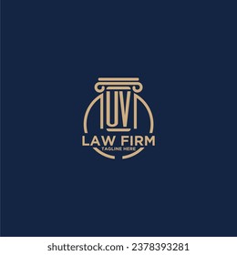UV initial monogram for law firm with creative circle line