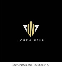 UV initial monogram logo for shape triangle creative design