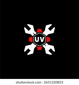 UV Initiales Vektor Stok Otomotif Logo Design