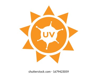 uv kill bacteria icon on white