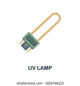 Uv Lamp flat icon. Colored sign from disinfection collection. Creative Uv Lamp icon illustration for web design, infographics and more