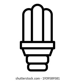 Uv Light Bulb Icon. Outline Uv Light Bulb Vector Icon For Web Design Isolated On White Background