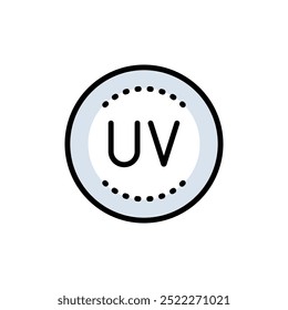 Luz UV para ícone de cor de desinfecção. Ícone de luz ultravioleta, radiação de raios UV. Ilustração de arte vetorial de radiação eletromagnética