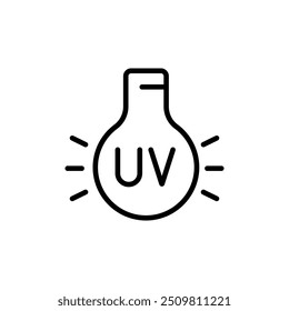 UV light for disinfection outline icon. Ultraviolet Light Icon, UV Ray Radiation. Electromagnetic Radiation Vector Art Illustration