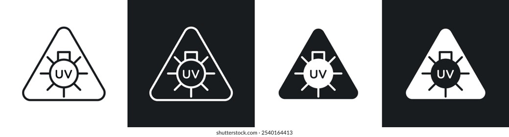 UV light do not look sign in black and white colors.