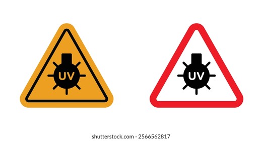 UV light do not look signs in black and color style