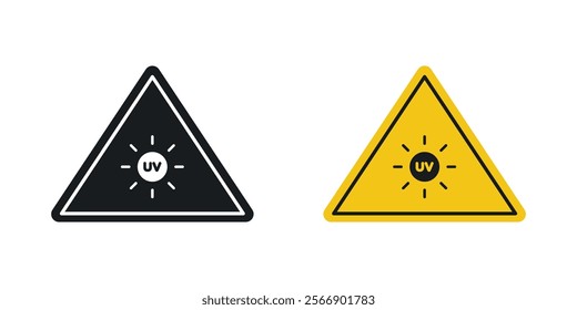 UV light do not look signs set in black and colored