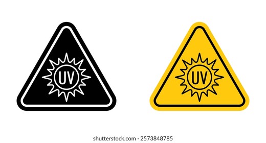 UV light do not look sign vector in filled and 3 stroke weights