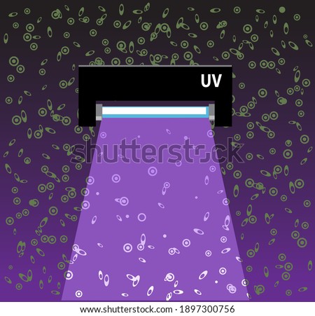 UV light killing harmful germs, EPS 8 vector illustration, no transparencies 