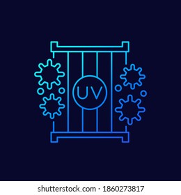 UV Light Lamps Icon, Linear Vector